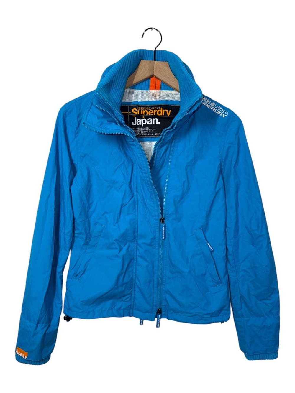 Superdry Japan Wincheater Women’s Jacket Small Blue Triple Zipper Rare Nylon